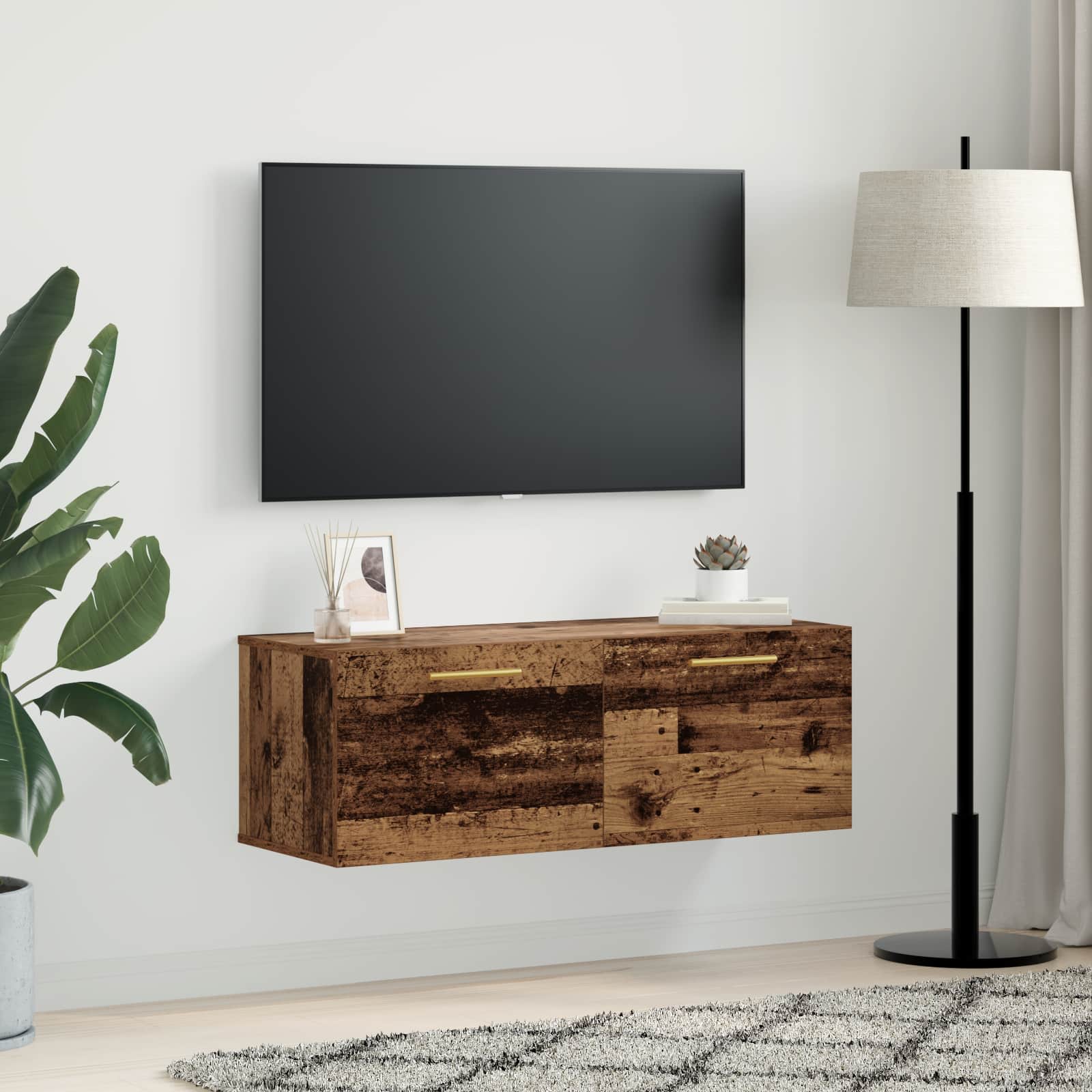 Wandschrank Altholz 100 x 36,5 x 35 cm Holzwerkstoff