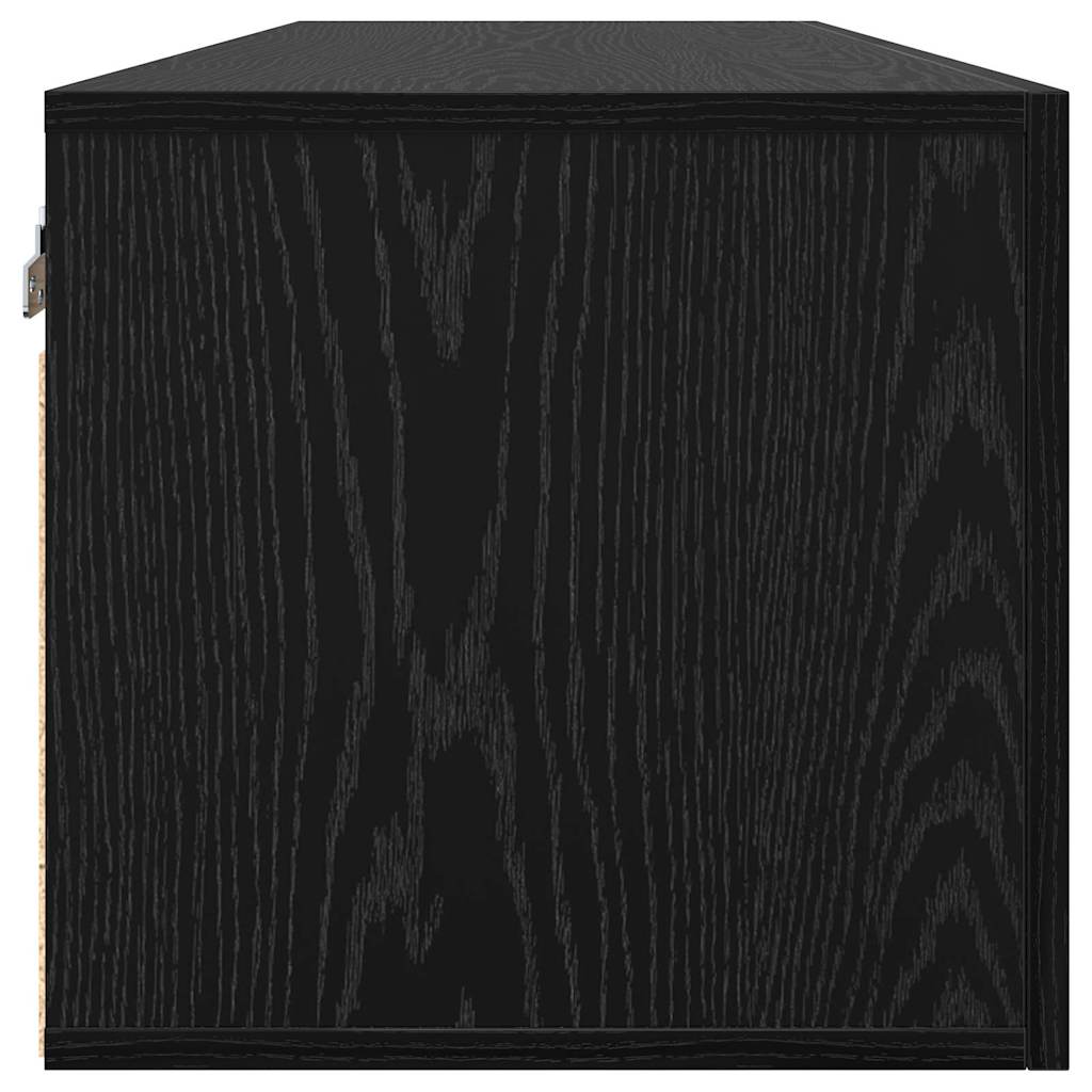Wandschrank Schwarz Eichen-Optik 100 x 36,5 x 35 cm