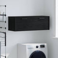 Wandschrank Schwarz Eichen-Optik 100 x 36,5 x 35 cm
