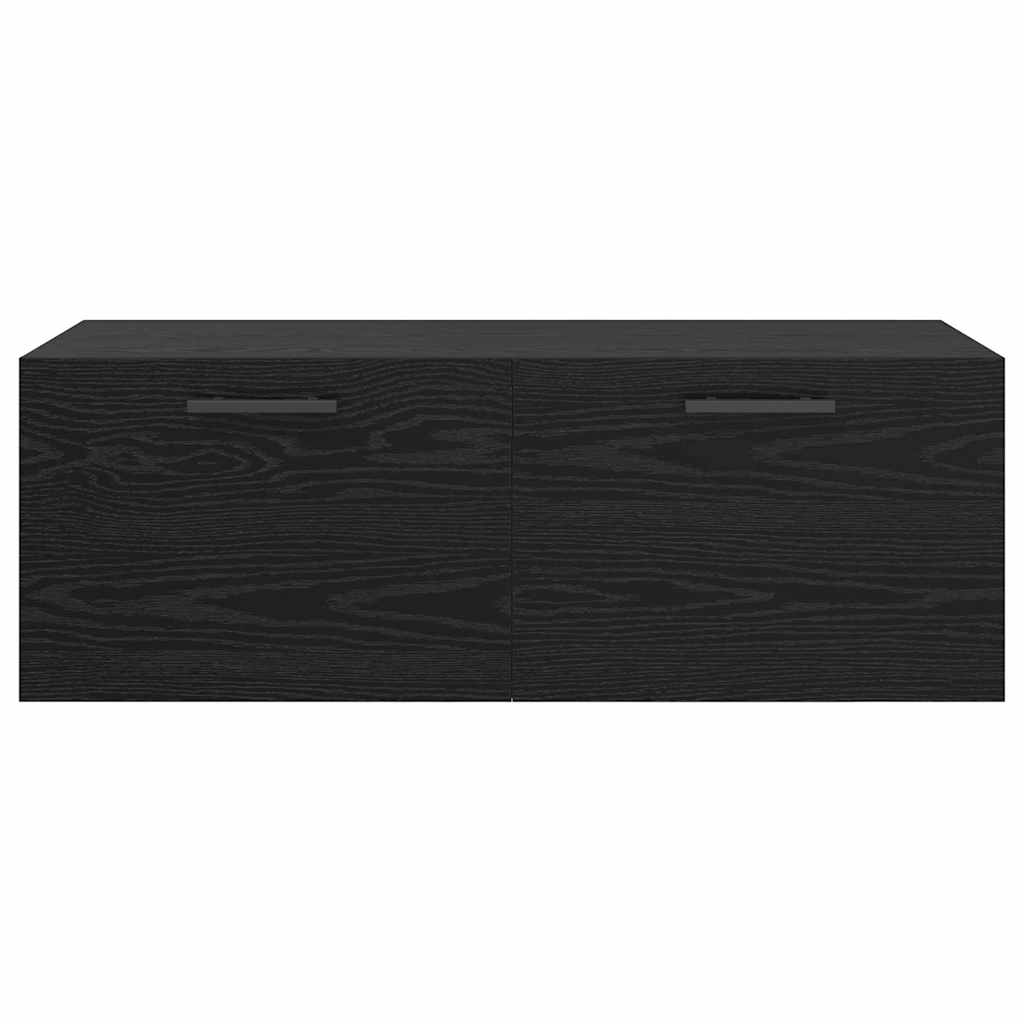 Wandschrank Schwarz Eichen-Optik 100 x 36,5 x 35 cm