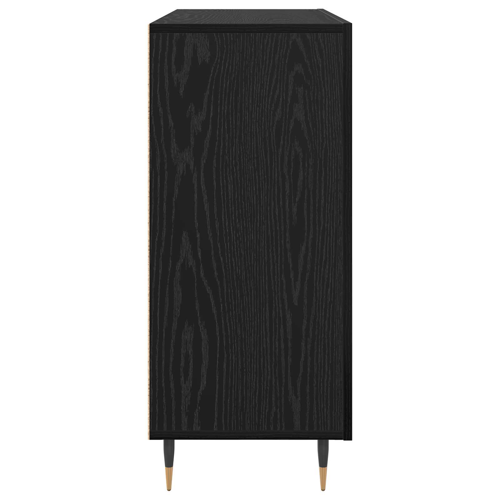 Sideboard Schwarz Eichen-Optik 90 x 34 x 80 cm Holzwerkstoff