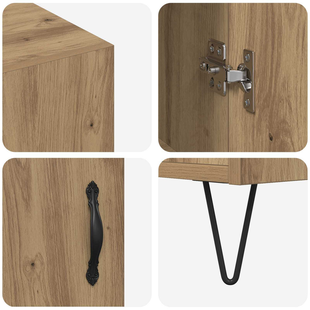 Sideboard Artisan-Eiche 90 x 32,5 x 80 cm Holzwerkstoff