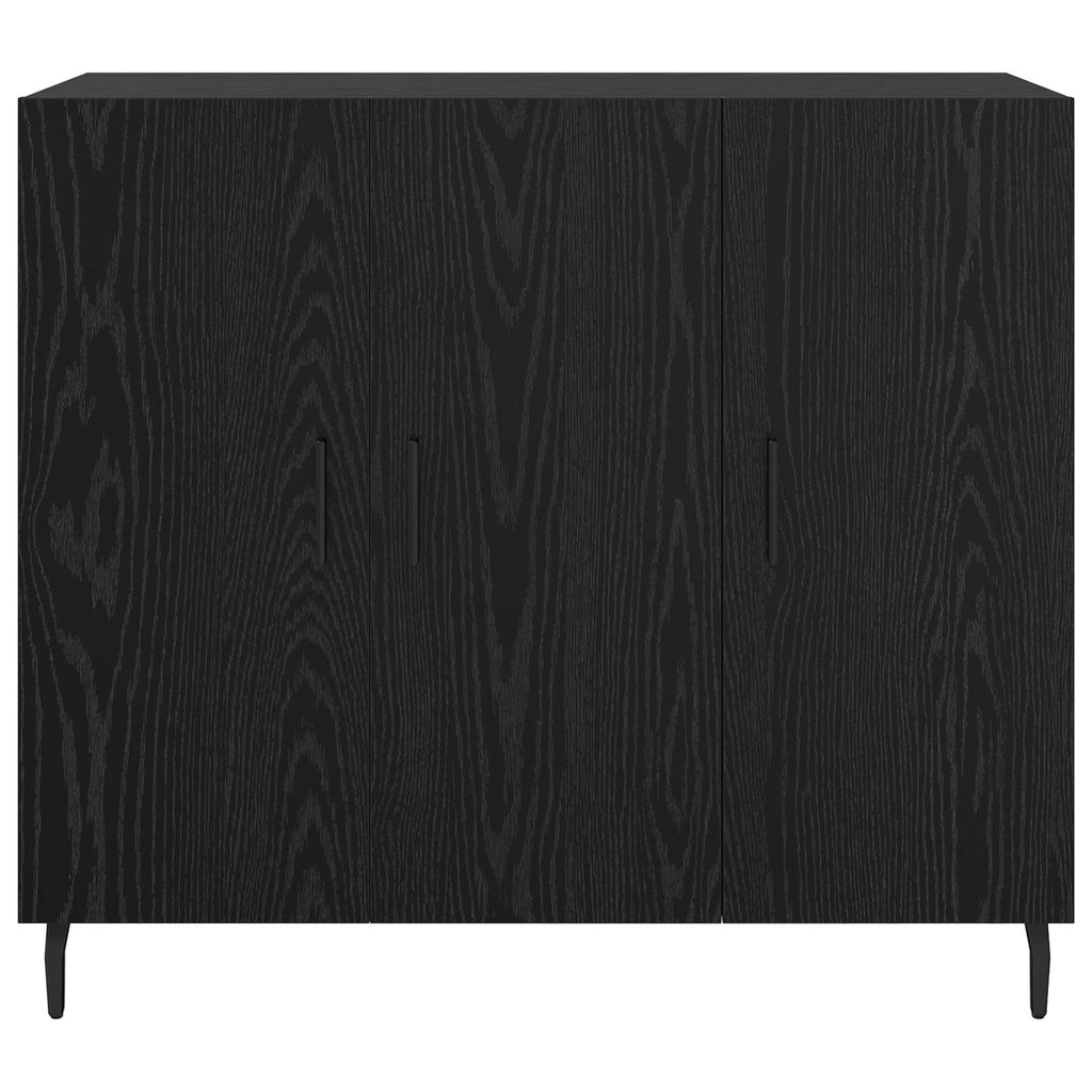 Sideboard Schwarz Eichen-Optik 90 x 34 x 80 cm Holzwerkstoff