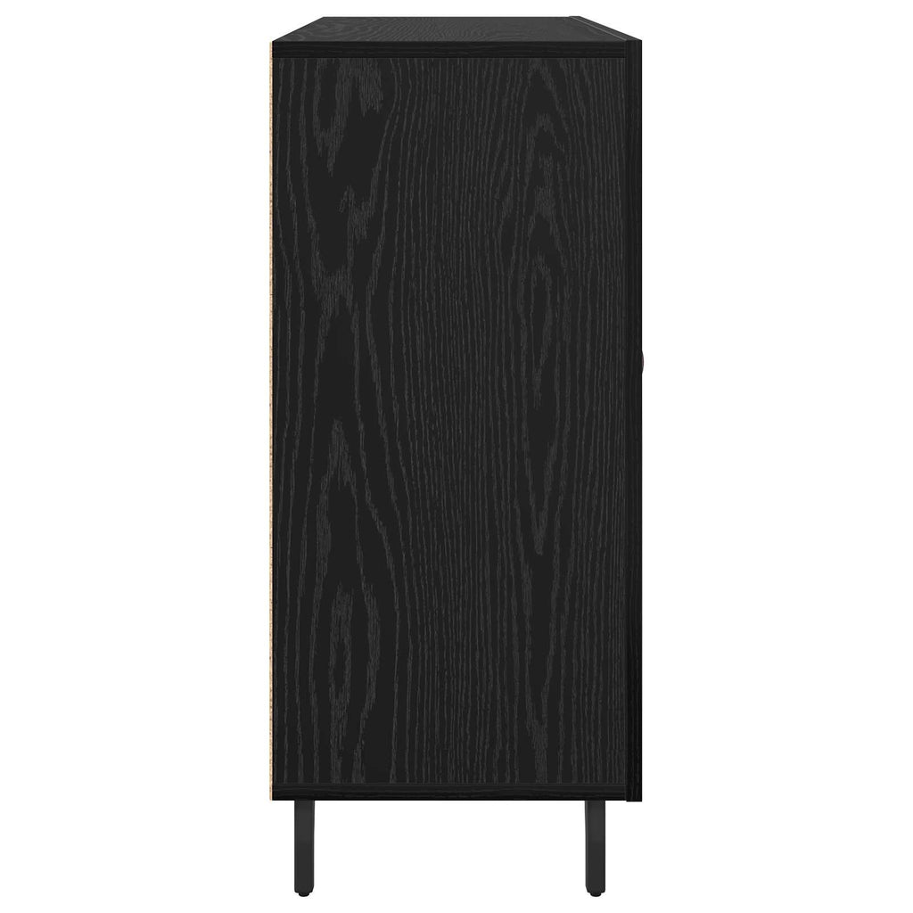 Sideboard Schwarz Eichen-Optik 90 x 34 x 80 cm Holzwerkstoff