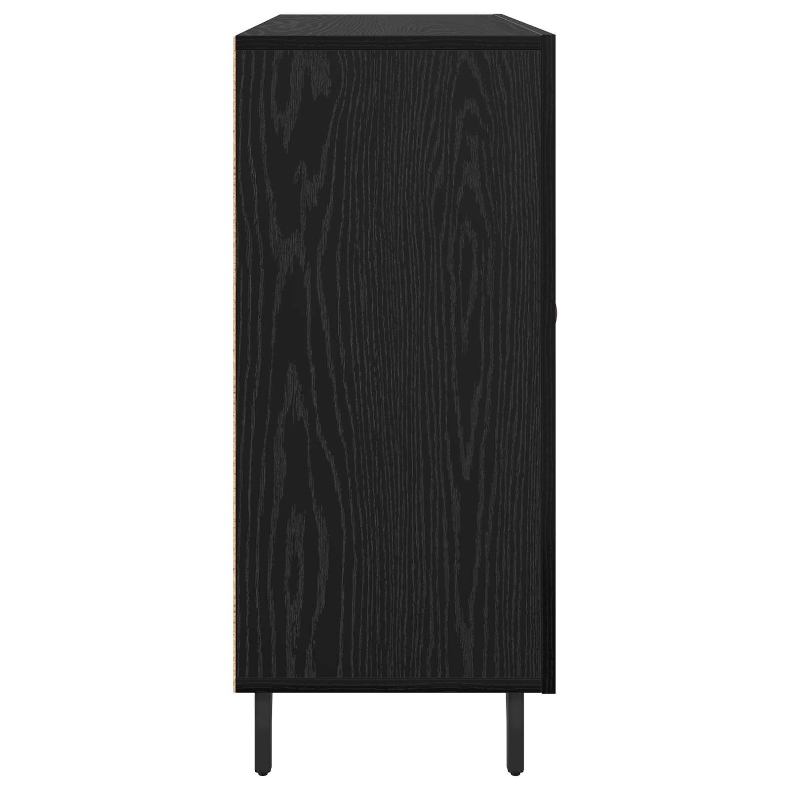 Sideboard Schwarz Eichen-Optik 90 x 34 x 80 cm Holzwerkstoff