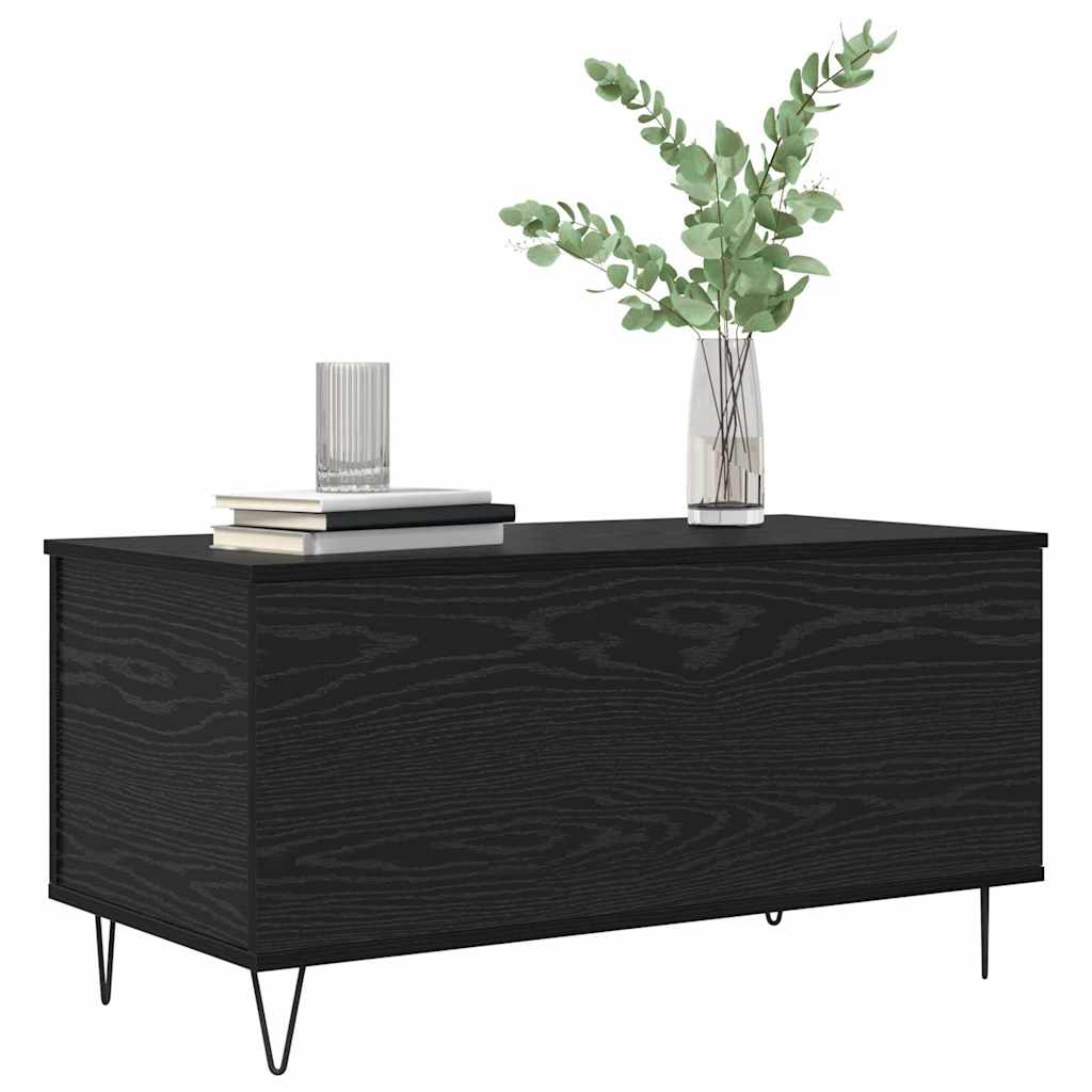 Couchtisch Schwarz Eichen-Optik 90 x 44.5 x 45 cm Holzwerkstoff