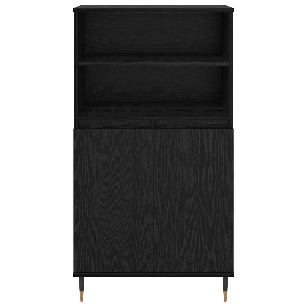 Hochboard Schwarz 60 x 36 x 110 cm Holzwerkstoff