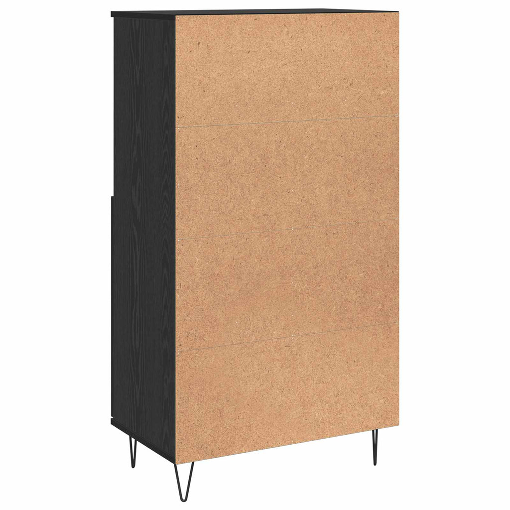 Hochboard Schwarz 60 x 36 x 110 cm Holzwerkstoff