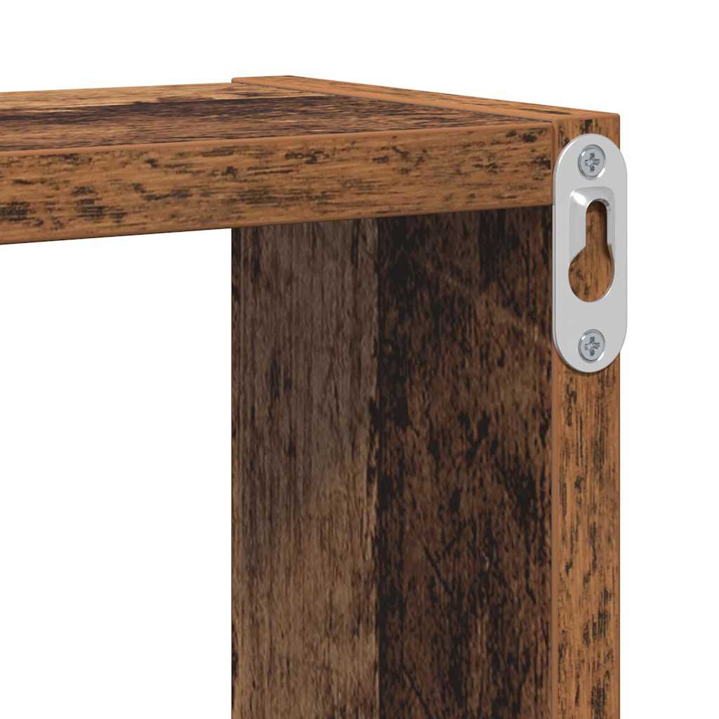 Wandregal Wandmontiert mit Speicher Altholz 96 x 12 x 64 cm