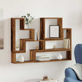 Wandregal Wandmontiert mit Speicher Altholz 96 x 12 x 64 cm