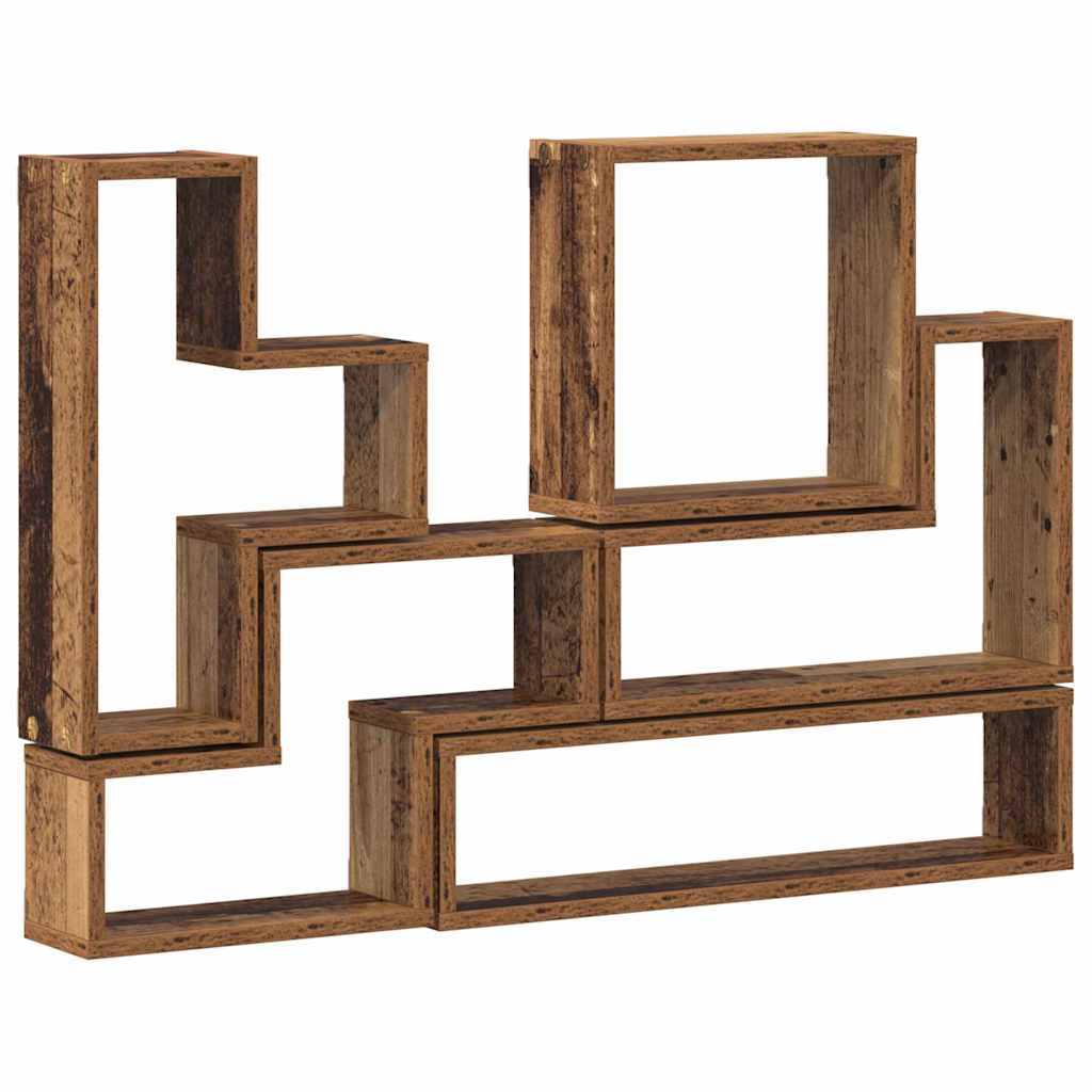 Wandregal Wandmontiert mit Speicher Altholz 96 x 12 x 64 cm