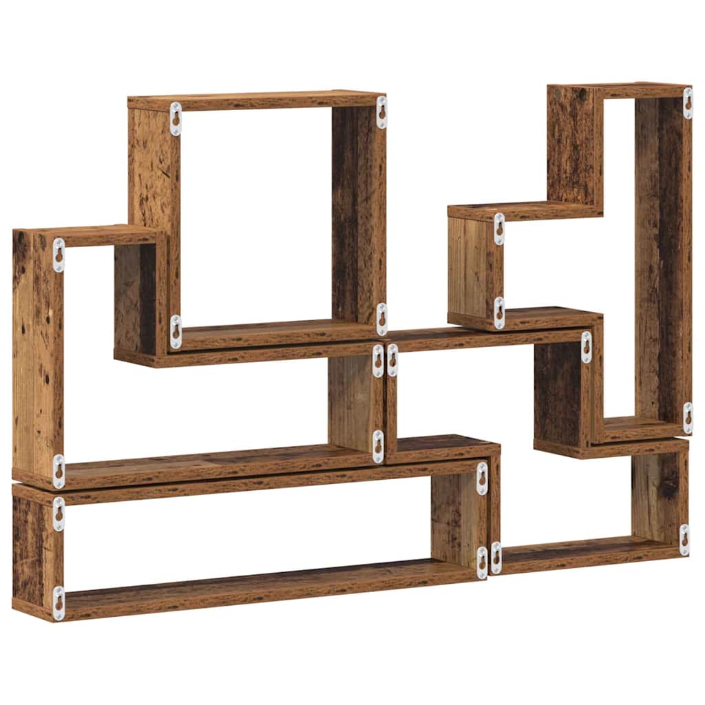Wandregal Wandmontiert mit Speicher Altholz 96 x 12 x 64 cm