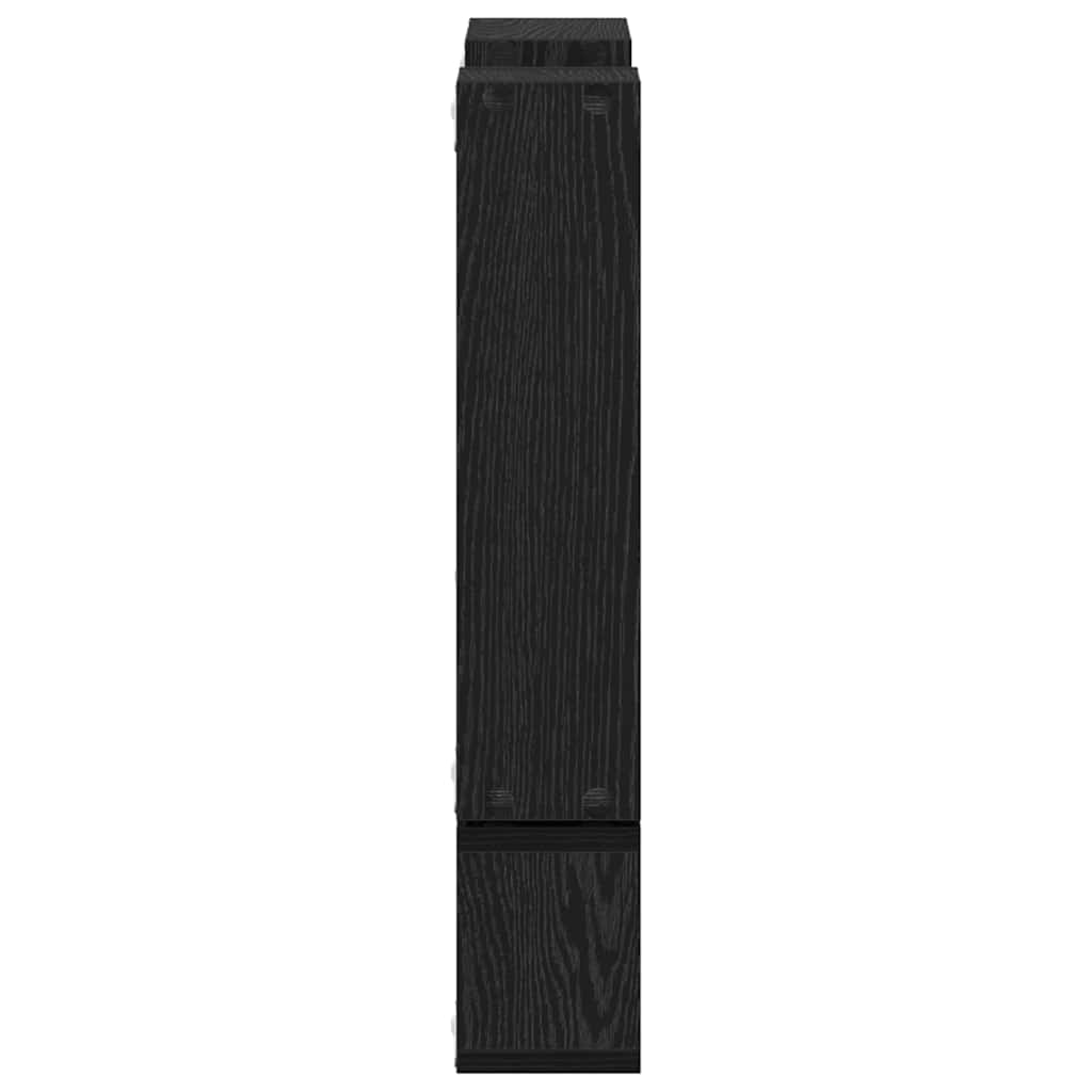 Wandregal Wandmontiert Schwarz Eichen-Optik 96 x 12 x 64 cm