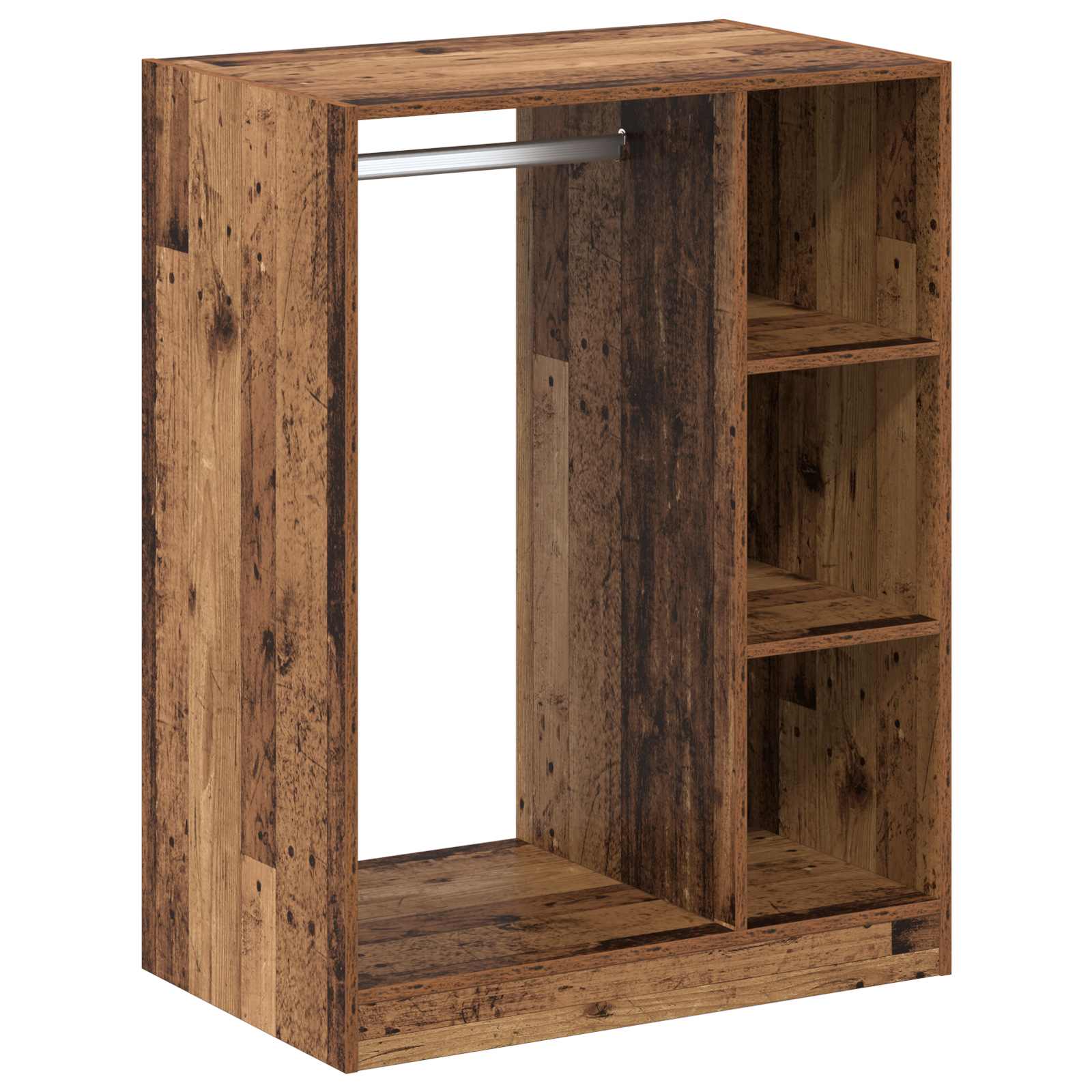 Kleiderschrank mit Regal mit Speicher Altholz 77 x 48 x 102 cm