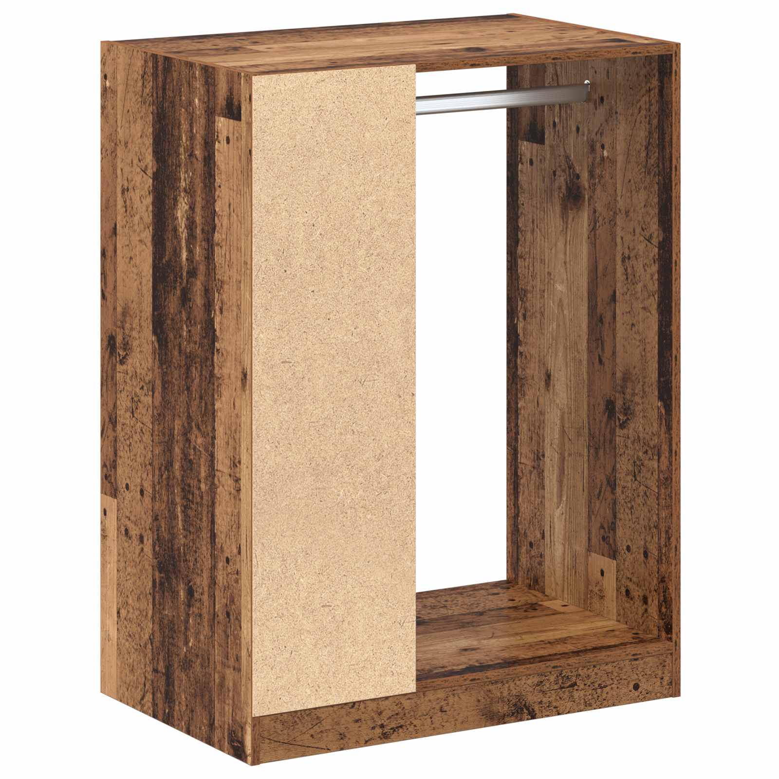 Kleiderschrank mit Regal mit Speicher Altholz 77 x 48 x 102 cm