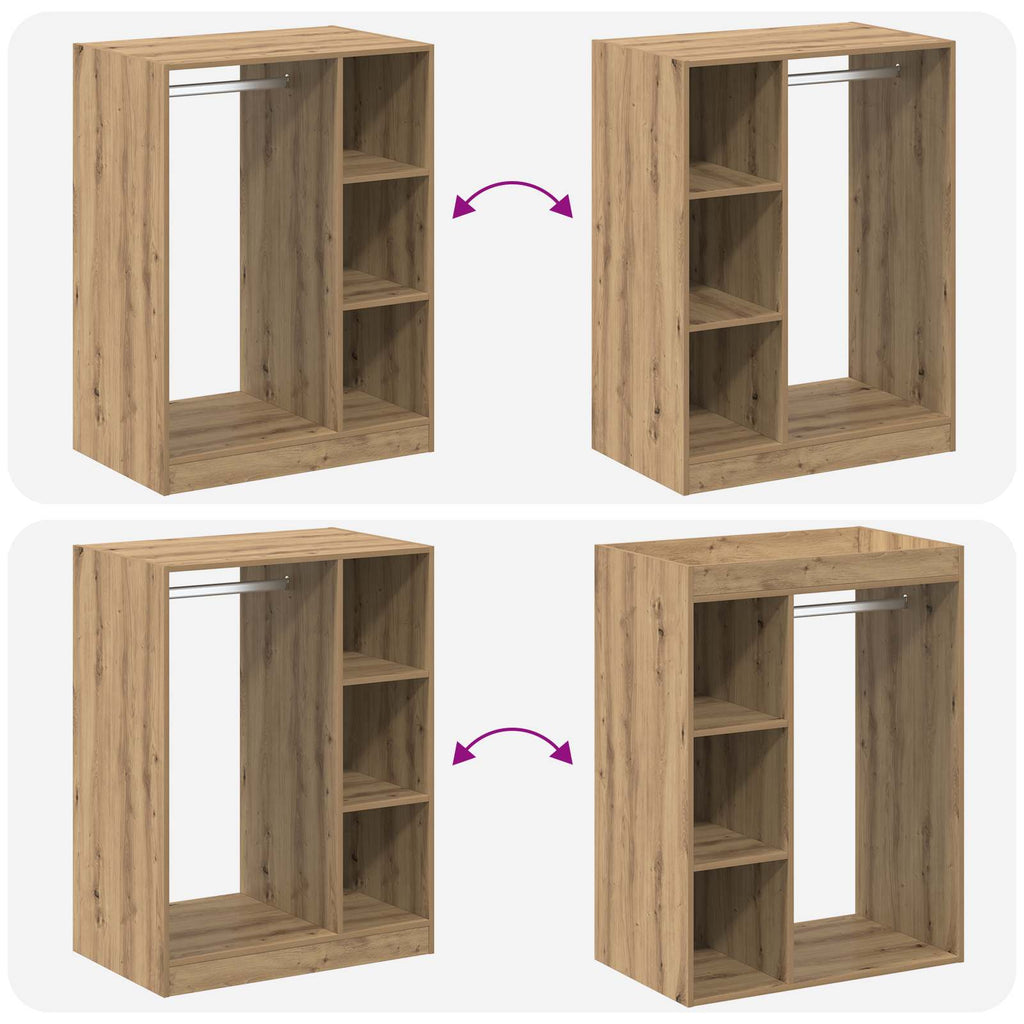Kleiderschrank mit Regal Artisan-Eiche 77 x 48 x 102 cm