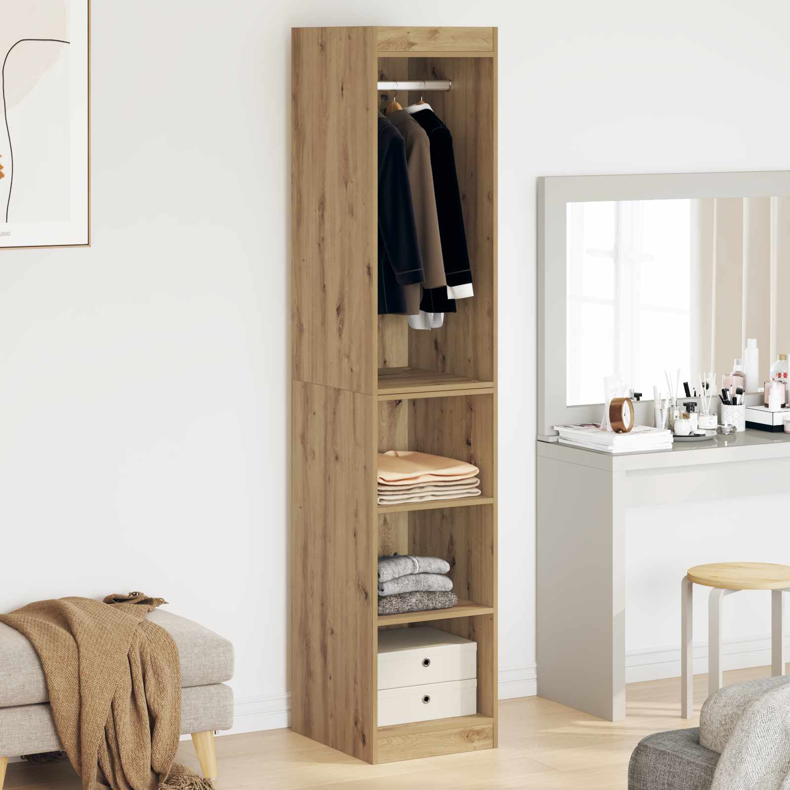 Kleiderschrank mit Regal Artisan-Eiche 41 x 48 x 102 cm
