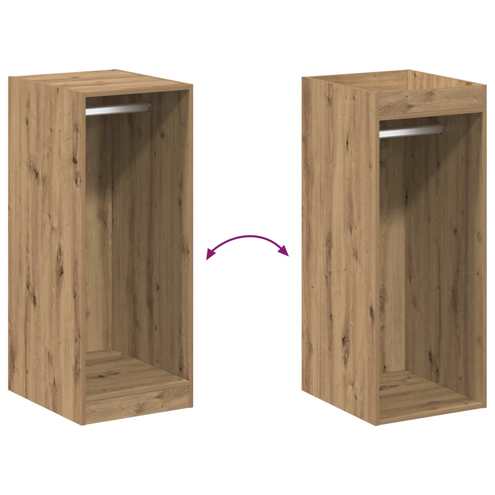 Kleiderschrank mit Regal Artisan-Eiche 41 x 48 x 102 cm