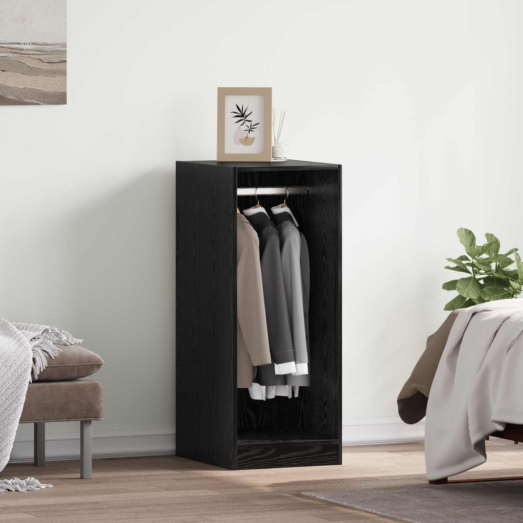 Kleiderschrank mit Regal Schwarz Eichen-Optik 41 x 48 x 102 cm