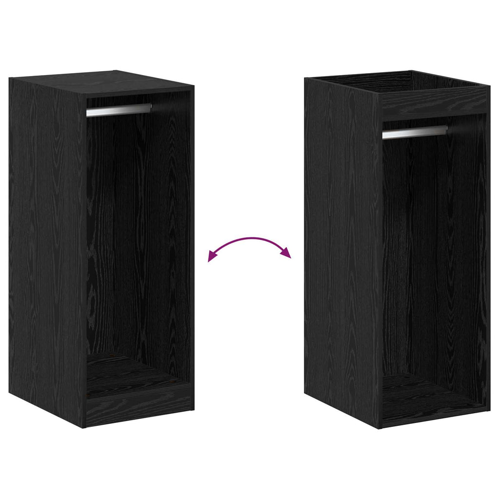 Kleiderschrank mit Regal Schwarz Eichen-Optik 41 x 48 x 102 cm