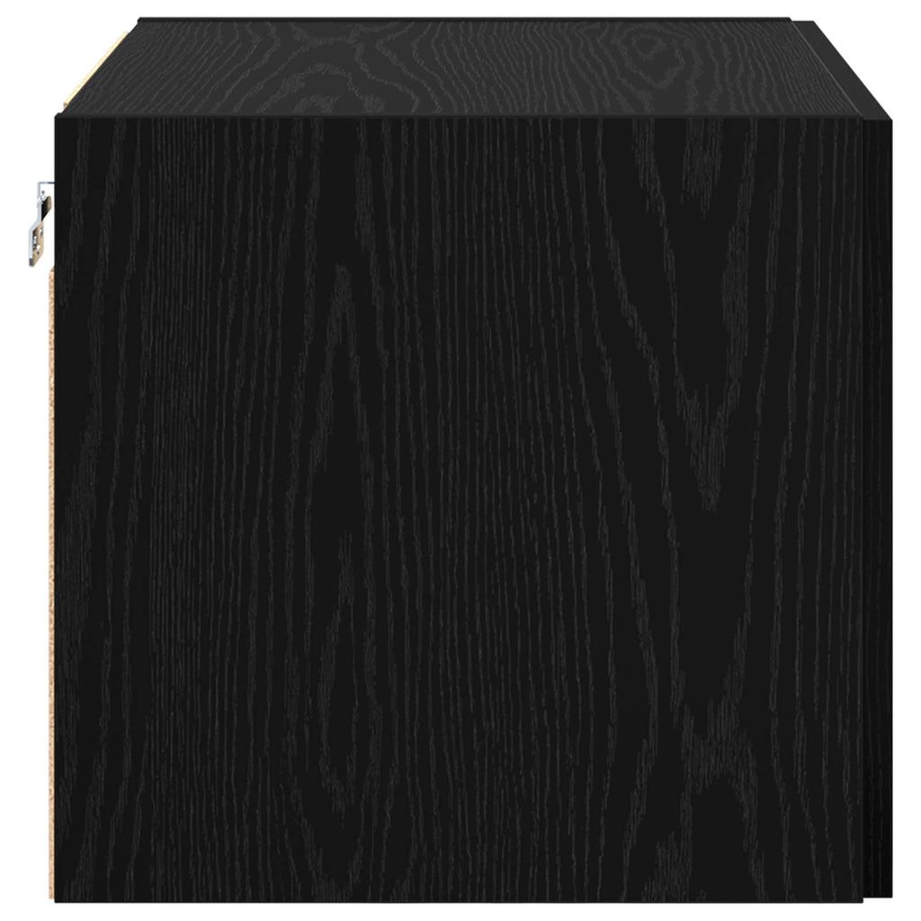 Wandschrank Wandmontiert Schwarz Eichen-Optik 50 x 42,5 x 40 cm