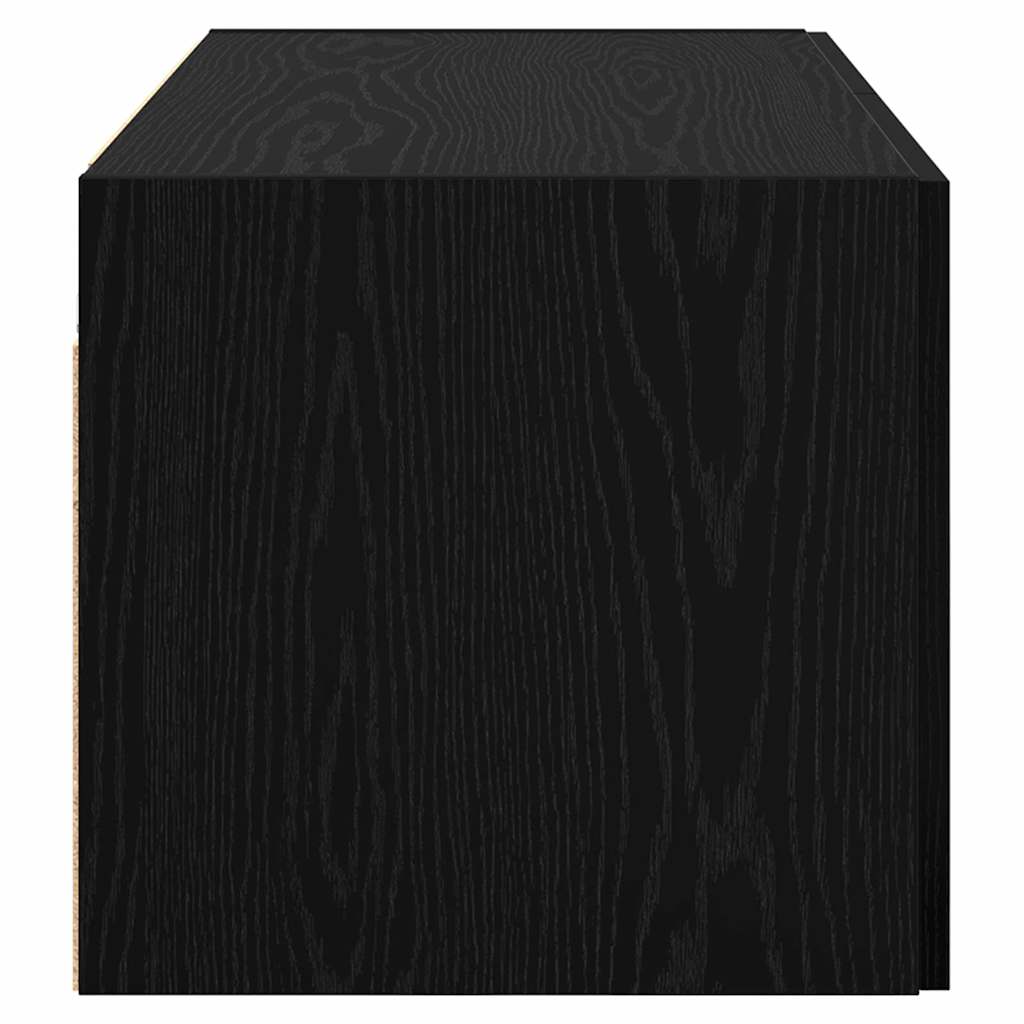 Wandschrank Wandmontiert Schwarz Eichen-Optik 80 x 42,5 x 40 cm