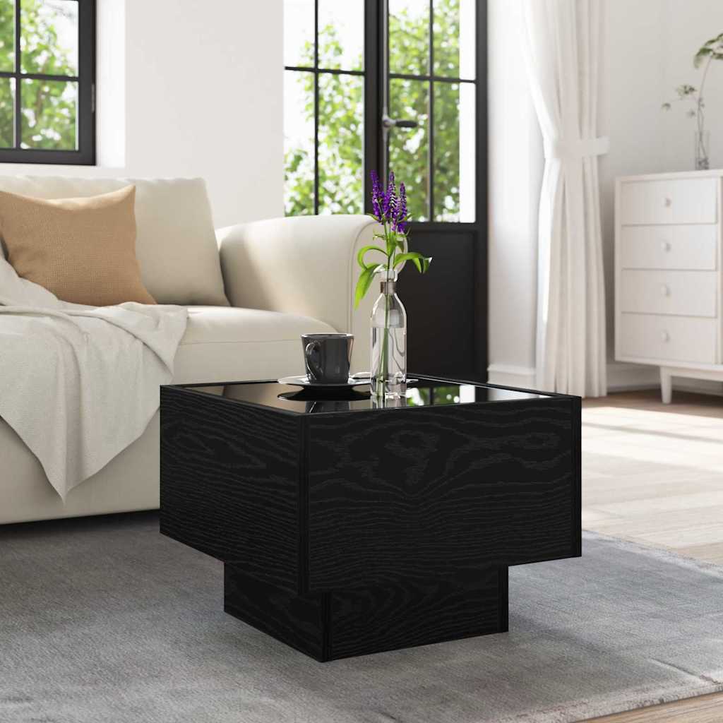 Couchtisch Schwarz Eichen-Optik 40 x 40 x 30 cm Holzwerkstoff