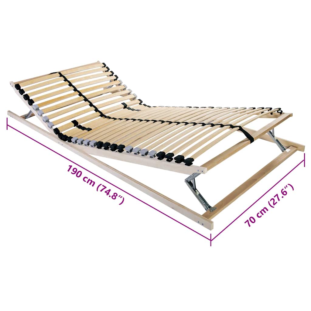 Bett-Lattenrost Braun 70 x 190 cm Massivholz Buche