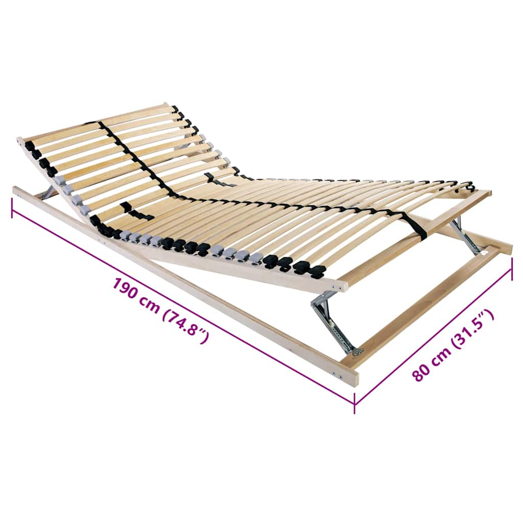 Bett-Lattenrost Braun 80 x 190 cm Massivholz Buche