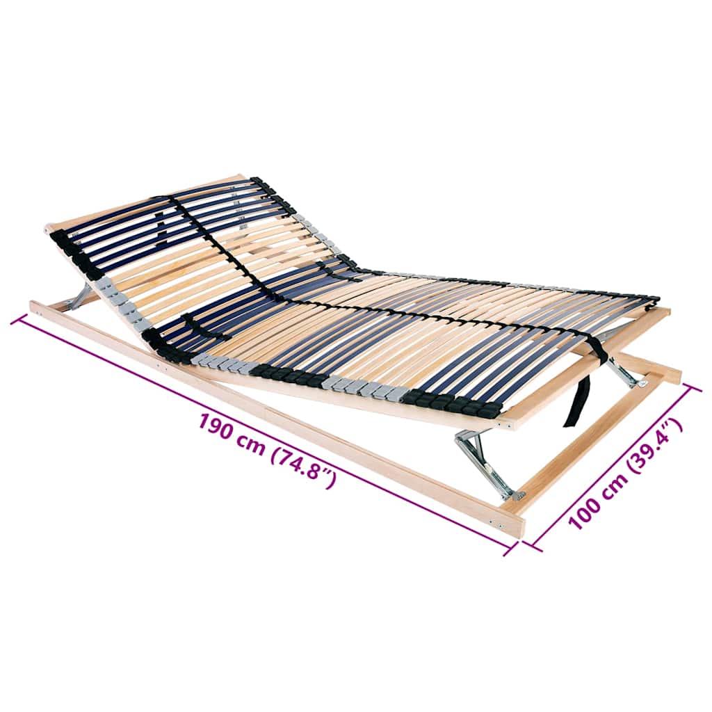 Bett-Lattenrost Braun 100 x 190 cm Massivholz Buche