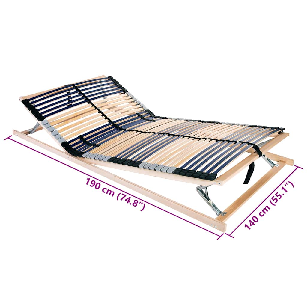 Bett-Lattenrost Braun 140 x 190 cm Massivholz Buche