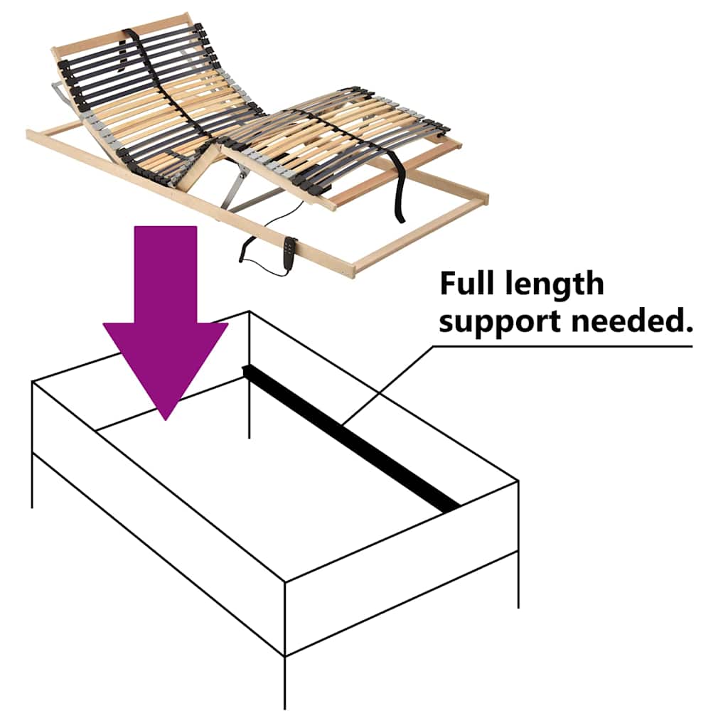 Bett-Lattenrost Braun 100 x 190 cm Massivholz Buche