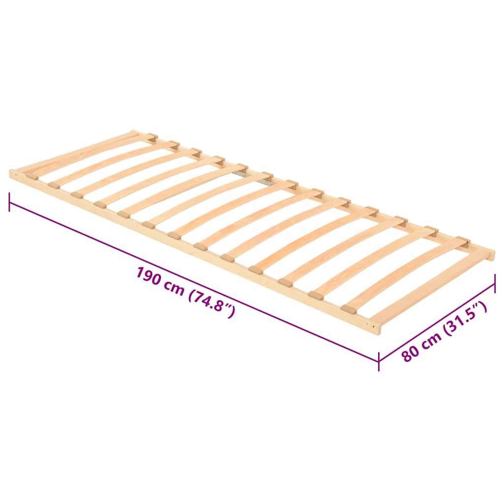 Bett-Lattenrost Braun 80 x 190 cm Massivholz Buche