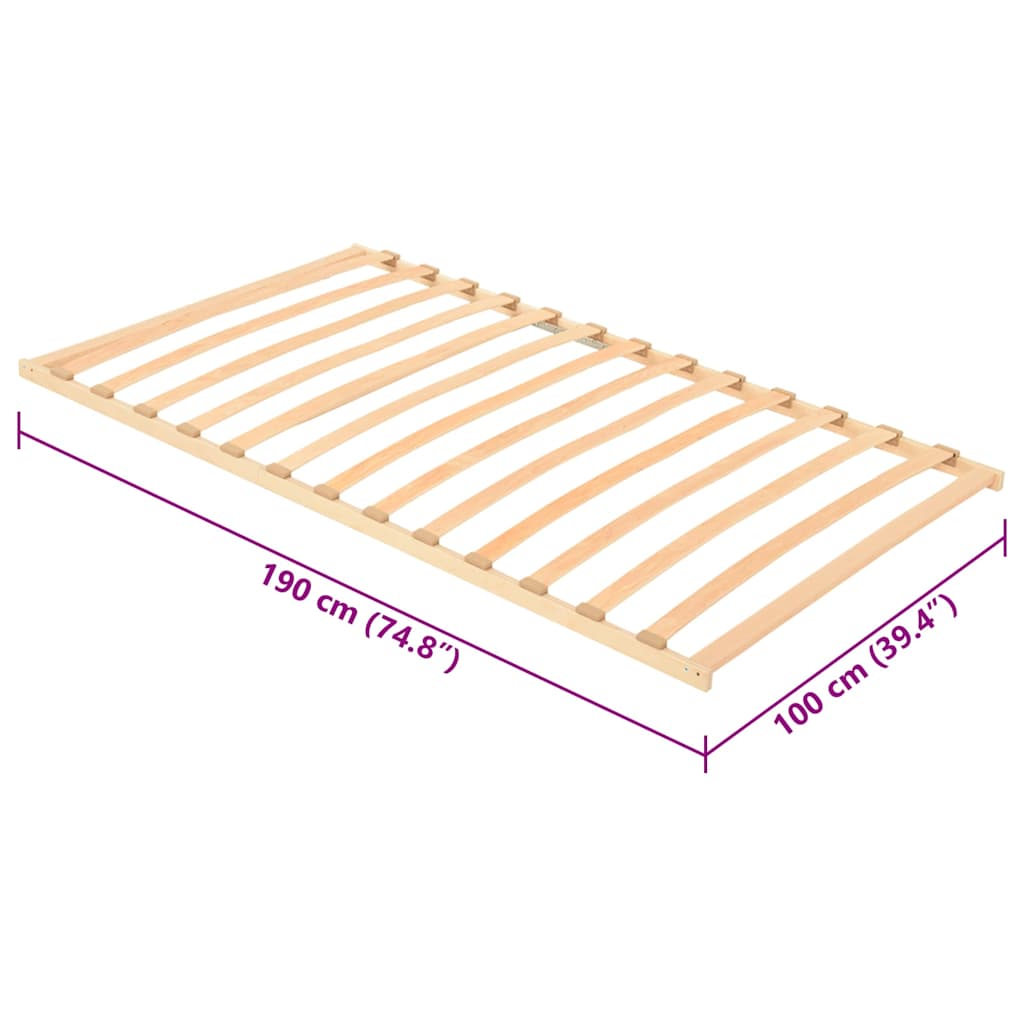Bett-Lattenrost Braun 100 x 190 cm Massivholz Buche