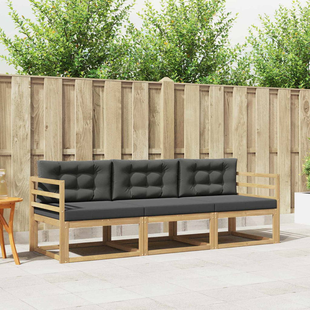 Outdoor-Sofagarnitur 3 pcs Weiß und Anthrazit Polyester
