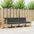 Outdoor-Sofagarnitur 3 pcs Weiß und Anthrazit Polyester