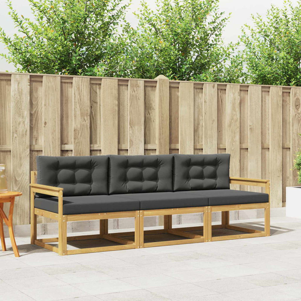 Outdoor-Sofagarnitur 3 pcs Weiß und Anthrazit Polyester