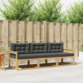 Outdoor-Sofagarnitur 3 pcs Weiß und Anthrazit Polyester