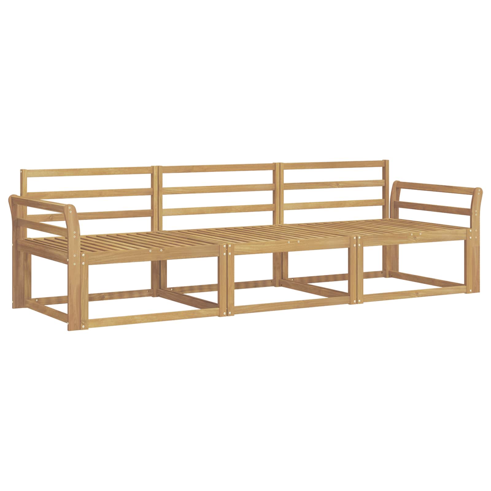 Outdoor-Sofagarnitur 3 pcs Weiß 254 x 83 x 73 cm