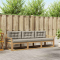 Outdoor-Sofagarnitur 3 pcs Weiß und Hellgrau Polyester