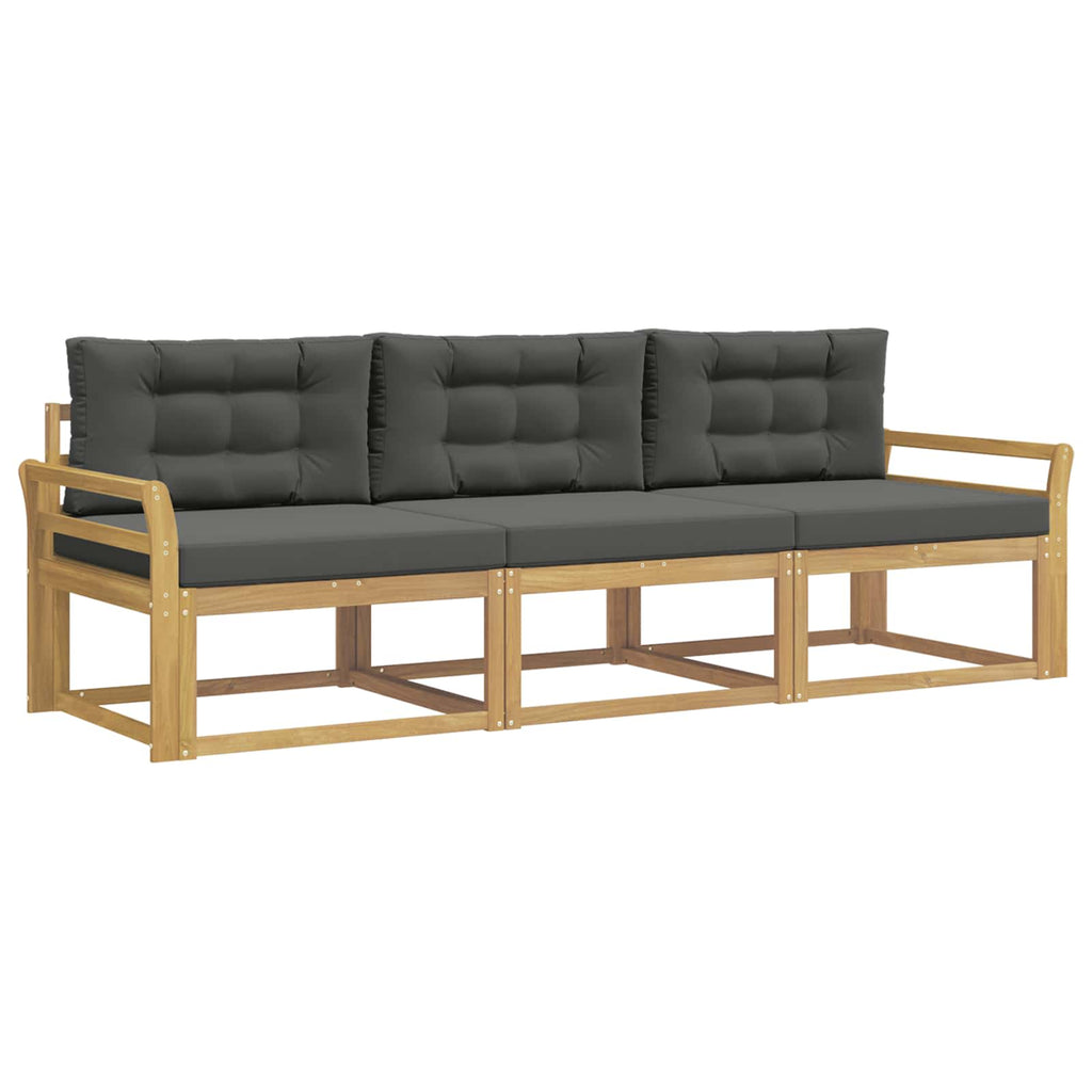 Outdoor-Sofagarnitur 3 pcs Weiß und Anthrazit Polyester