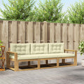 Outdoor-Sofagarnitur mit Kissen 3 pcs Weiß und Creme Polyester