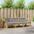 Outdoor-Sofagarnitur 3 pcs Weiß und Hellgrau Polyester