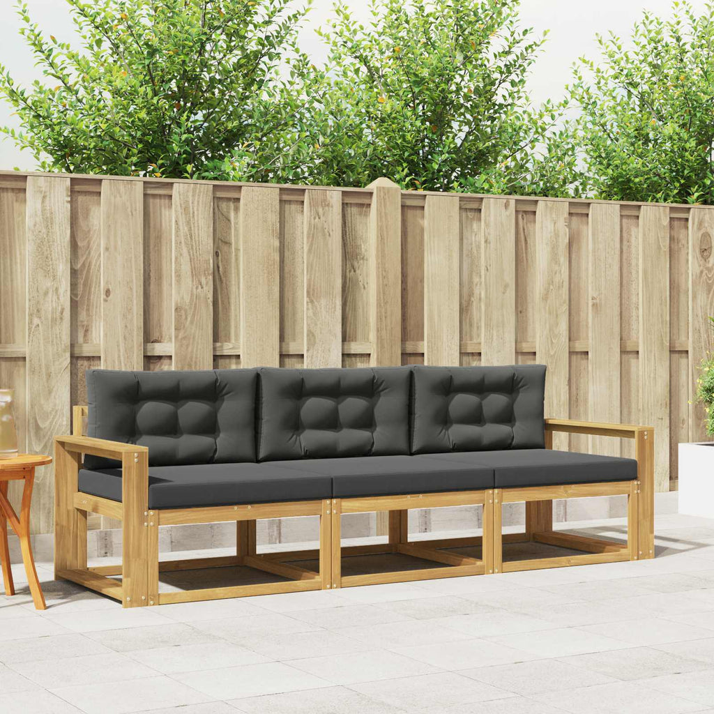 Outdoor-Sofagarnitur 3 pcs Weiß und Anthrazit Polyester