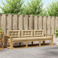 Outdoor-Sofagarnitur mit Kissen 3 pcs Weiß und Beige Polyester