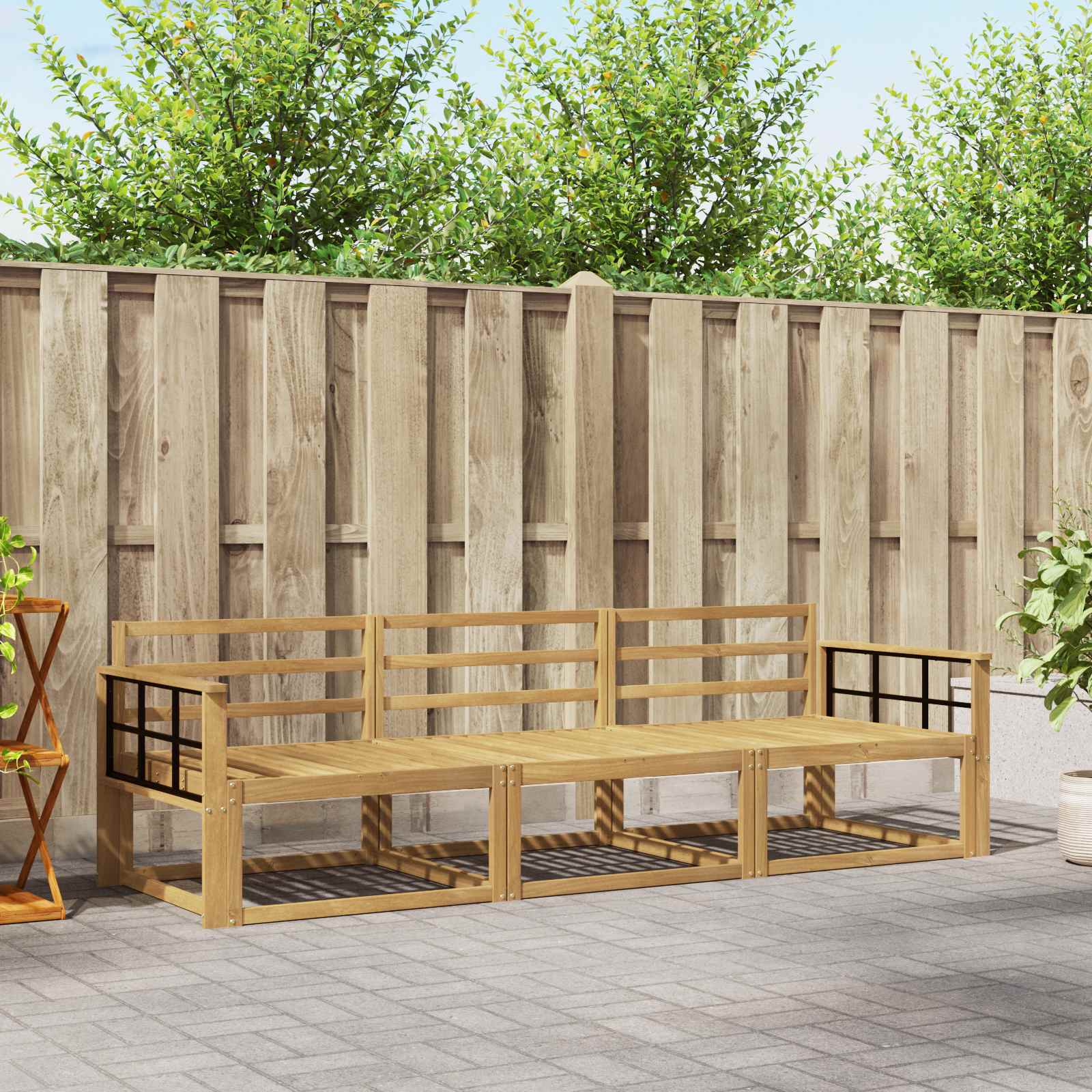 Outdoor-Sofagarnitur 3 pcs Weiß 249,5 x 83 x 73 cm
