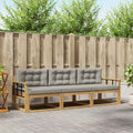 Outdoor-Sofagarnitur 3 pcs Weiß und Hellgrau Polyester