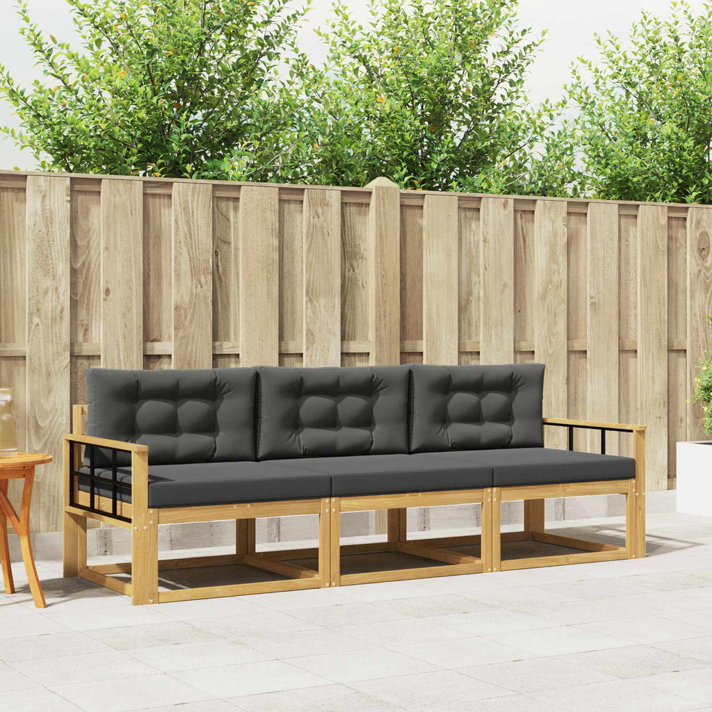 Outdoor-Sofagarnitur 3 pcs Weiß und Anthrazit Polyester