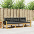 Outdoor-Sofagarnitur 3 pcs Weiß und Anthrazit Polyester