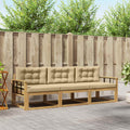 Outdoor-Sofagarnitur mit Kissen 3 pcs Weiß und Beige Polyester